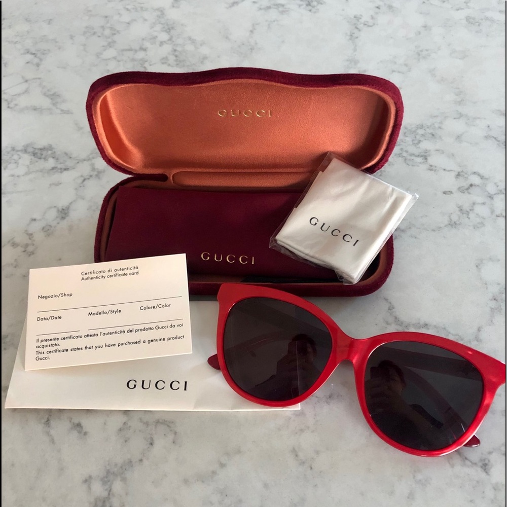 Gucci Lipstick Red Sunglasses GG0081SK